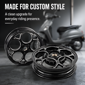 Une paire de jantes CNC de 12 pouces pour Vespa Spring Primavera Sprint 50 <span class=keywords><strong>50cc</strong></span>, accessoires de jantes de moto pour l'Europe - Product Image 2