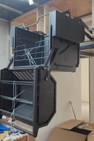 Cesto Deslizante Elevatório de Duas Seções para Armário Superior de Geladeira, Cesto Deslizante Profundo de Duas Seções para Armário Alto de Eletrodomésticos