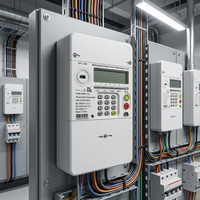 Meter Prabayar Satu Fasa STS dengan Layar LCD, Arus Maksimum 100A, Rentang 0-10M kWh, Entri Token Fisik, Ramah Offline, HPLC