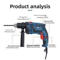 Nouvelle perceuse à percussion multifonctionnelle YLE, style pistolet, haute puissance 850W, 220V/110V, portative, double vitesse, pour découpe de plaques métalliques