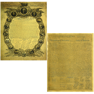 Stati Uniti Banconota Commemorativa in Oro 24K della Dichiarazione di Indipendenza 1776-2026, Poster Bifacciale da Collezione, Arte Storica Americana - Product Image 3