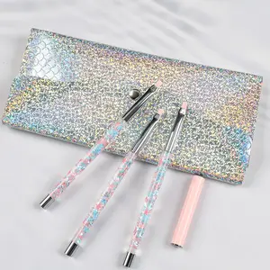 Sailor Moon Pink Sequin Liquid Handle Acrylic Kolinsky Nail Acrylic Art Brush Set Painting UV Gel Nail Liner Brush