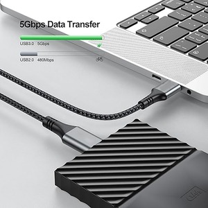 <b>USB</b> 3.0 Type A To Micro <b>USB</b> <b>Cable</b> 5Gbps Data Transfer Fast <b>Charging</b> Grey Copper Wire - Product Image 1
