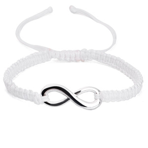 <span class=keywords><strong>Bracelet</strong></span> tressé en corde noir/blanc fait main Infinite Sign pour femmes et hommes, <span class=keywords><strong>bracelet</strong></span> ajustable avec breloque, cadeau de bijoux - Product Image 4