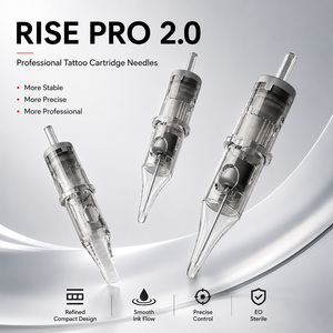 Aiguilles de cartouche de tatouage jetables permanentes RISEPRO 2.0 à marque privée, en acier inoxydable 316, stérilisées au gaz EO, système à membrane, 20 unités - Product Image 1