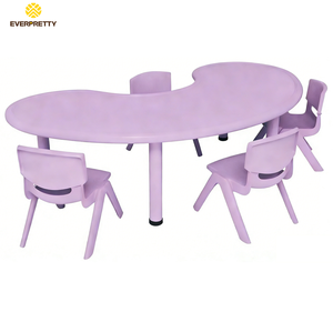 Meubles scolaires modernes en forme de U, table et chaises en plastique pour dessin et étude, mobilier de maternelle pour enfants et jeunes enfants - Product Image 3