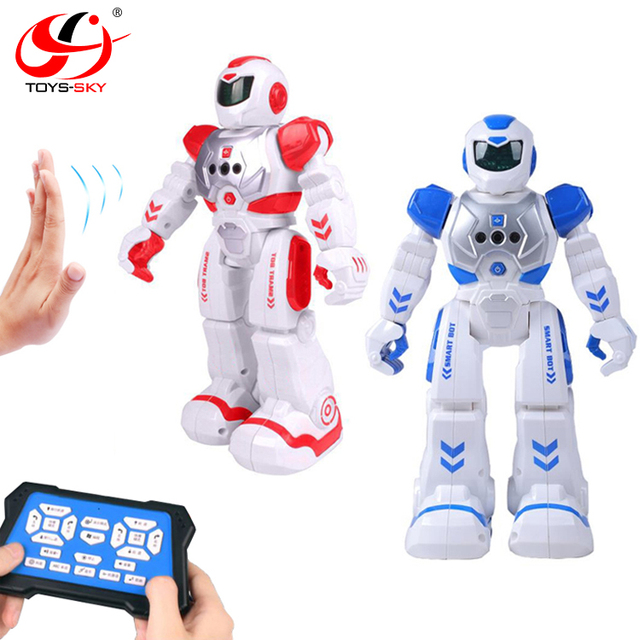 2.4GHz Electronic Walk Gesture Remote Control RC Toys Programming Electric Smart Toy Robots with Sound for Kids