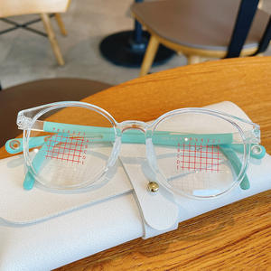 Gafas redondas para niños 5806 Tr90, montura de acrílico, lentes planas, diseño ligero para niños - Product Image 4