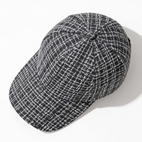 Cómoda Gorra de Béisbol Unisex de Tweed Británico con Estampado Oxford a Cuadros, Leopardo y Frutas, Estilo Pintor, Deportiva, con Textura Dobby, Pequeña, Fragrant Wind Four