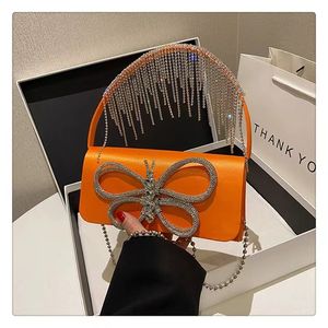 Venta al por mayor multicolor arco bolso de hombro Rhinestone borla Bowknot moda Crossbody cadena bolsos señoras bolsos - Product Image 2