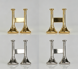 Custom 3D Fire Captain Two Vertical Bugles Cross Shape Metal Badge Gold/Nickel Plated Zinc Alloy Lapel Pin for Souvenir&Uniform - Product Image 4