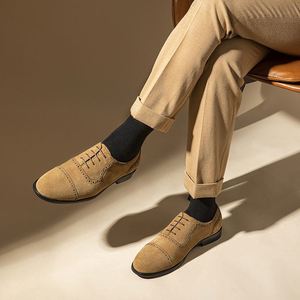 Nouvelles chaussures en cuir Oxford décontractées à lacets pour hommes, style anglais vintage, série tricolore 2025 - Product Image 5