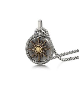 Edelstahl-Kette Punk-Halskette für Männer Personalisierter Retro-Anhänger Rotierender Schlangen-Anhänger Halskette für Männer <span class=keywords><strong>Ring</strong></span>-Schlangen-Halskette - Product Image 6