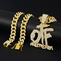 Collier avec pendentif lettre personnalisé ChuYao, unisexe, plaqué or 14 carats, bijoux tendance hip-hop, bijoux en gros, cadeau