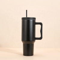 Gobelet isotherme en acier inoxydable de 40 oz avec poignée et couvercle pour paille, anti-fuite, pour voyages, cadeaux pour hommes et femmes, expédié depuis l'entrepôt américain