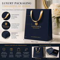 Sac cadeau de luxe personnalisé avec logo, sac en papier bleu marine avec poignée en ruban de satin, emballage haut de gamme pour la vente au détail de la marque