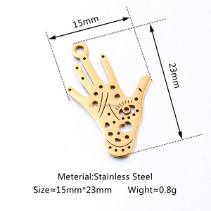 Amuletos de <span class=keywords><strong>Mano</strong></span> de Acero Inoxidable Personalizados con Ojo Turco, Regalos de Protección Significativos, Colgantes <span class=keywords><strong>Hamsa</strong></span> Personalizados para Creación de Joyería Única - Product Image 6