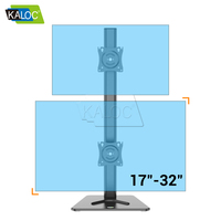 Support double moniteur KALOC Factory DZ200-T, réglable en hauteur, 17-32 pouces, pour double écran, support VESA, bras de fixation pour écran PC