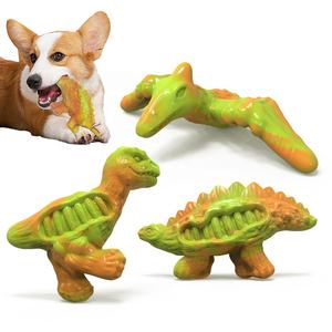 2025 a forma di dinosauro resistente e resistente in Nylon indistruttibile per la pulizia dei denti pancetta Falvor masticatori aggressivi giocattoli da masticare per cani - Product Image 3