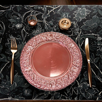 Assiettes de Présentation Élégantes 13 Pouces en PP/PS Durables et Personnalisables – Dorées, Haute Qualité, Design Classique pour Mariages et Réceptions