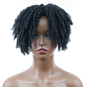 Patch <span class=keywords><strong>perruque</strong></span> <span class=keywords><strong>synthétique</strong></span> noir tresse sale africaine pièce de <span class=keywords><strong>perruque</strong></span> en fibre haute température <span class=keywords><strong>demi</strong></span>-tête couverture - Product Image 2