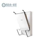 Bureau chambre à coucher appartement meubles simples lit double vertical panneaux muraux de taille unique bureau de lit mural pour gain de place