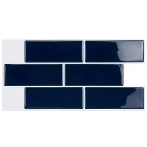 Дешевая декоративная самоклеящаяся синяя Настенная Наклейка для ванной комнаты, декоративная плитка, обои, 3d настенная панель, украшение для дома