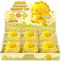 Jouet Squishy Anti-Stress Super Doux en TPR, Modèles Citron, Dragon, Fraise, Raisin, Carotte – Jouet à Presser Alimentaire Simulé – Vente Flash