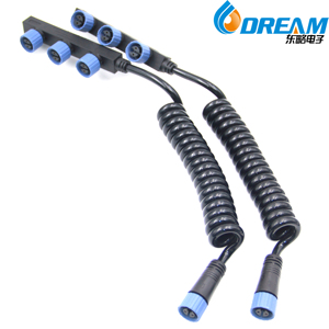 Connecteur de câble répartiteur intégré étanche DREAM Industrial M15 2 broches 1 à 4 pour projet d'éclairage urbain intelligent - Product Image 4