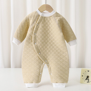 Bộ liền thân giữ ấm mùa đông cho bé sơ sinh, unisex, kiểu dáng thường ngày, cài khuy bấm, chất liệu 100% cotton, tay dài, sản xuất theo đơn đặt hàng (OEM/ODM) của Kixintianguo - Product Image 4