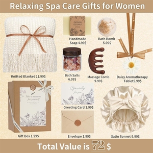 Paniers Cadeaux de Soins Personnels pour Femmes, Coffret Spa, Panier d'Anniversaire, de Remise en Forme, de Vœux de Bien-Être, Panier d'Été pour la Maison avec Bonnet - Product Image 2