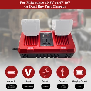 Cargador Rápido de Doble Puerto N14 N18 con Inversor de 110V/220V 220W para Baterías MilWaukes, Compatible con Baterías MilWaukes de 14.4V-18V - Product Image 4