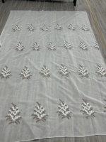 Voile européen Floral Luxe Broderie Voilage Rideau Tissu pour le Salon Textile Maison Broderie Tulle Fenêtre Tissu