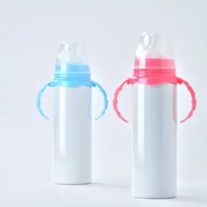 US Warehouse Stocked 8oz Stainless Steel Double Walled Children Safe Baby Feeding Bottle Straight Sublimation Sippy Cup