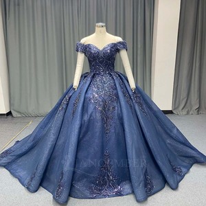 ชุดเดรสสีน้ำเงินกรมท่าสำหรับงาน Quinceanera รุ่น Lsany288 ประดับเลื่อมปักลายบาโรก ผ้าทูลล์วิบวับ ทรงบอลกาวน์ คอรูปหัวใจ เหมาะสำหรับงานเลี้ยงอย่างเป็นทางการ Jancember - Product Image 2