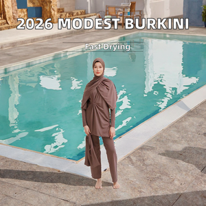 ชุดว่ายน้ำบูร์กินีแห้งเร็ว ปี 2026 แบบสองชิ้น แขนถอดได้ ดีไซน์บิดด้านหน้า สวยสง่า ปกปิดมิดชิด ไซส์พลัส - Product Image 2
