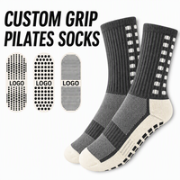 Chaussettes de sport antidérapantes à logo personnalisé, respirantes, avec semelle rembourrée, compression, tricot haute densité