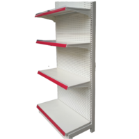 Klantspecifieke fabrieksdirecte zware metalen supermarkt schappen gondola schappen geperforeerde retail display standaard voor supermarkten