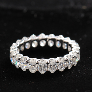 Anelli MaiYi in Oro Bianco 14K/18K, Anello di Fidanzamento con Taglio Ovale, Diamante Moissanite, Fascia Eterna per Donne, Design per Matrimonio - Product Image 1