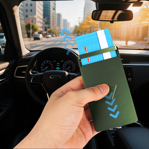 Custom logo Slim Aluminum Closure Rfid Blocking Metal <b>Wallet</b> Minimalist <b>Card</b> Holder for <b>Men</b> - Product Image 4