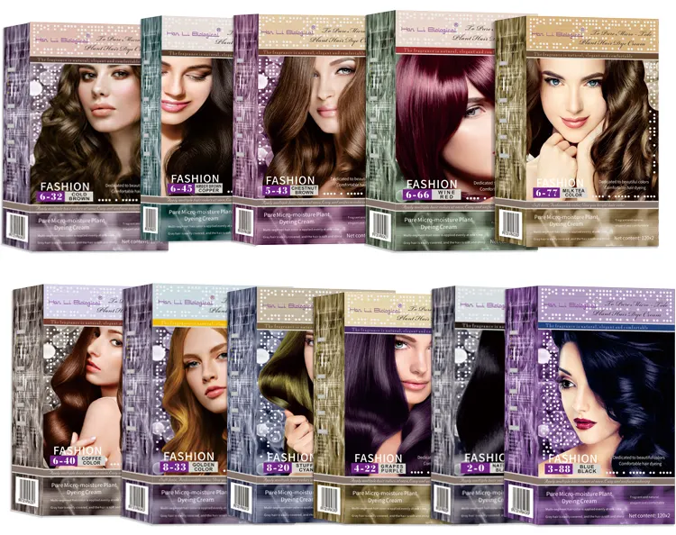 Super-Haarfärbemarken OEM-Hersteller nachhaltige Eigenmarke Großhandel Salon-Haarfarbcreme mit geringem Ammoniakgehalt