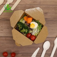 SUMKOKA PFAS GRATUIT Contenants alimentaires jetables à emporter Boîtes à lunch en papier kraft brun à emporter