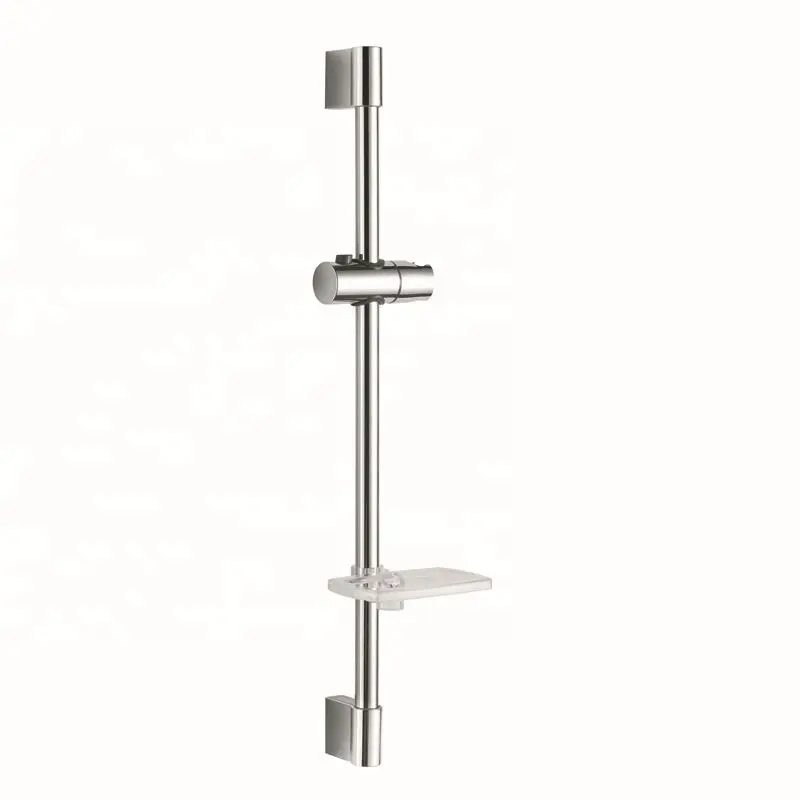 Barre de Support d'eau en aluminium pour pomme de douche, barre coulissante murale pour salle de bains glissière de douche ronde avec plat de rangement