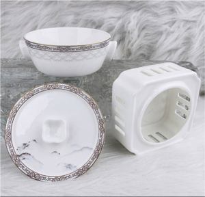 Service de table en céramique orientale classique, vaisselle en porcelaine chinoise, bol à riz, assiette à salade, petite soucoude - Product Image 6