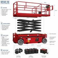 Penjualan Terlaris Gratis Ongkir di Cina 4m 6m 8m 10m 12m 14m 16m Platform Gunting Elektrik Self-propelled untuk Pekerjaan di Ketinggian
