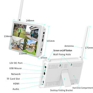 Kit WiFi Sistema di Telecamere di Sicurezza Wireless con Monitoraggio su Schermo Registratore NVR Visione Notturna e Rilevamento Allarmi - Product Image 2