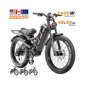 Eahora Romeo Pro 1600W美国欧盟加拿大股票Velo Fatbike Ebike电动脂肪轮胎山E混合道路货物越野车自行车成人