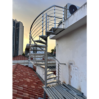 Escalier en colimaçon moderne pour appartement, construction en acier inoxydable, conception sécurisée, installation DIY