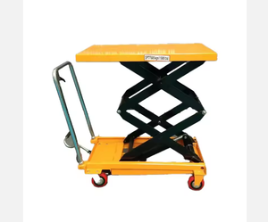Table élévatrice à ciseaux hydraulique manuelle robuste de 500 kg, élévateur de marchandises mobile de 0,9 m pour entrepôt - Product Image 1