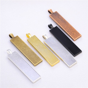 200PCS 10*50mm <span class=keywords><strong>Cameo</strong></span> hình chữ nhật bezels trống Mặt Dây Chuyền Cabochon cơ sở thiết lập cho đồ trang sức làm phụ kiện nguồn cung cấp - Product Image 2